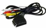 Compatible Scart Plug-phono Plug - Scart Lead Plug +in & Out > 3x Rca-male Av-stereo | 2 0m