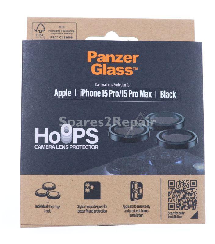 Panzerglass Display Protective Film - 1139 Panzerglass Hoops Camera Lens Protector Iphone 15 Pro | 15 Pro Max | Black Metal