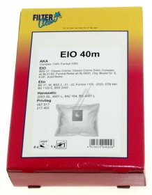 Filterclean Vacuum Cleaner Bags - Eio40m Fle021-k Dust Bags X 4 + 1