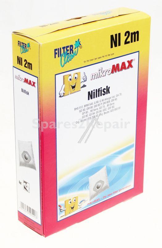 Filterclean Vacuum Cleaner Bags - Ni2m Fl0252-k Microfibre Dust Bags X 4