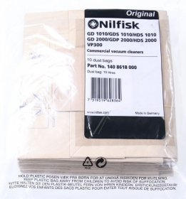 Nilfisk Vacuum Cleaner Bags - 140 8618 000 Paper Dust Bags X 10 10l