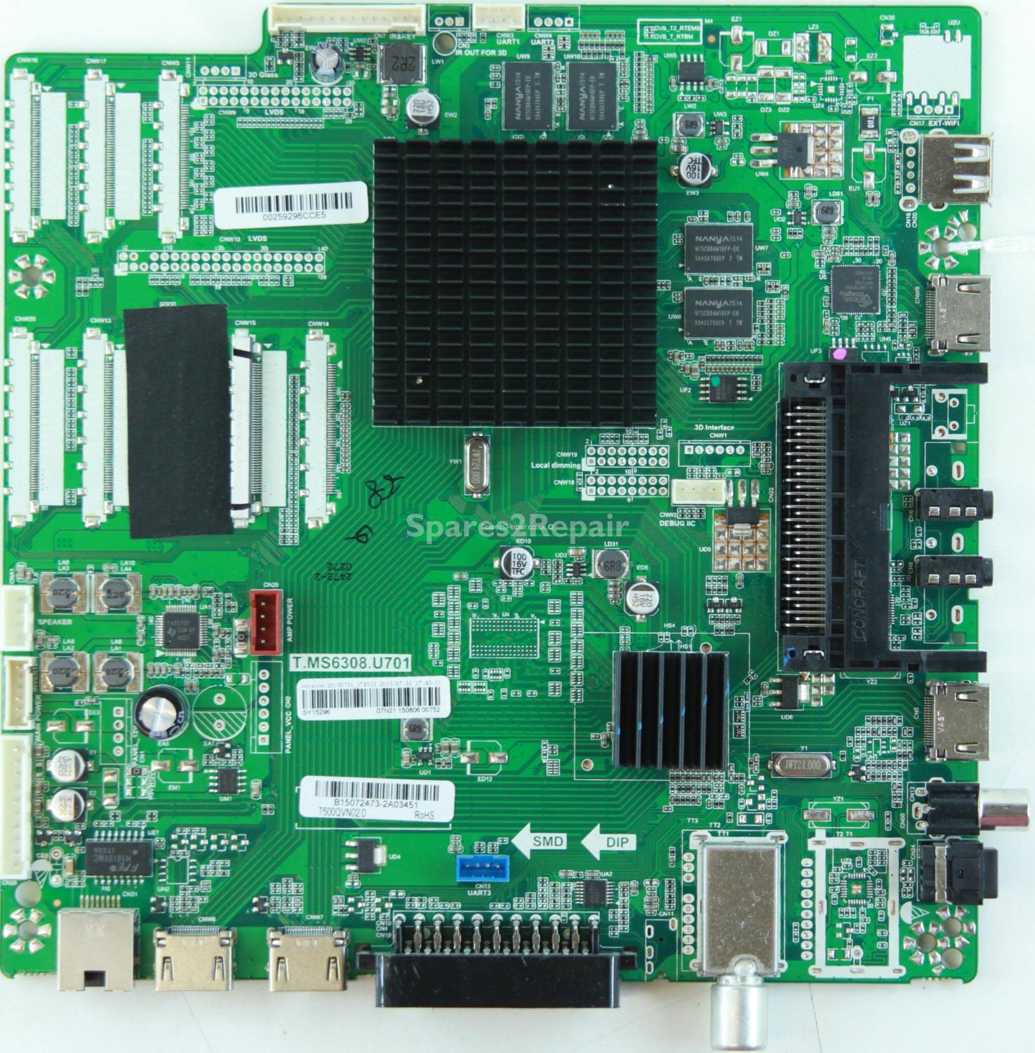 Bush LE-50GY15-M1 - Main AV - B15072473 - T.MS6308.U701 - 890-M00-07N21 - T500QVN02.0 - SY15296