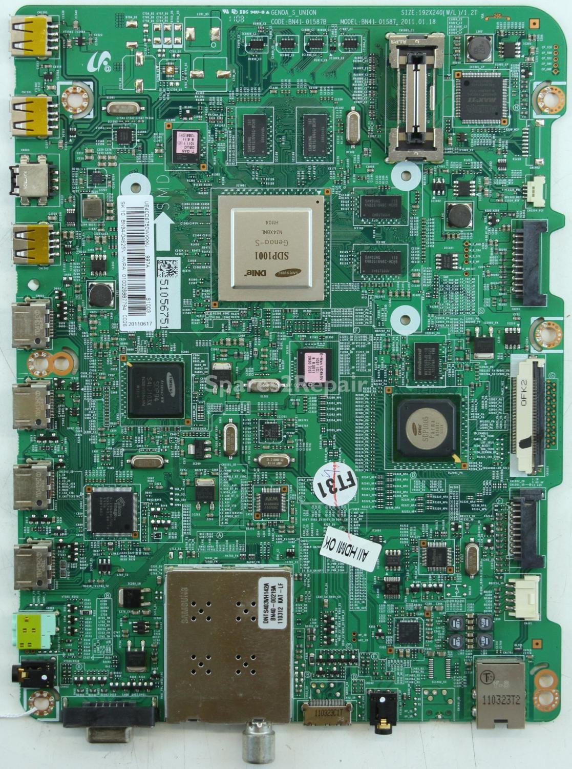 Samsung UE40D6750WK - Main AV - BN94-04625N - BN41-01587B - GENOA_S_UNION