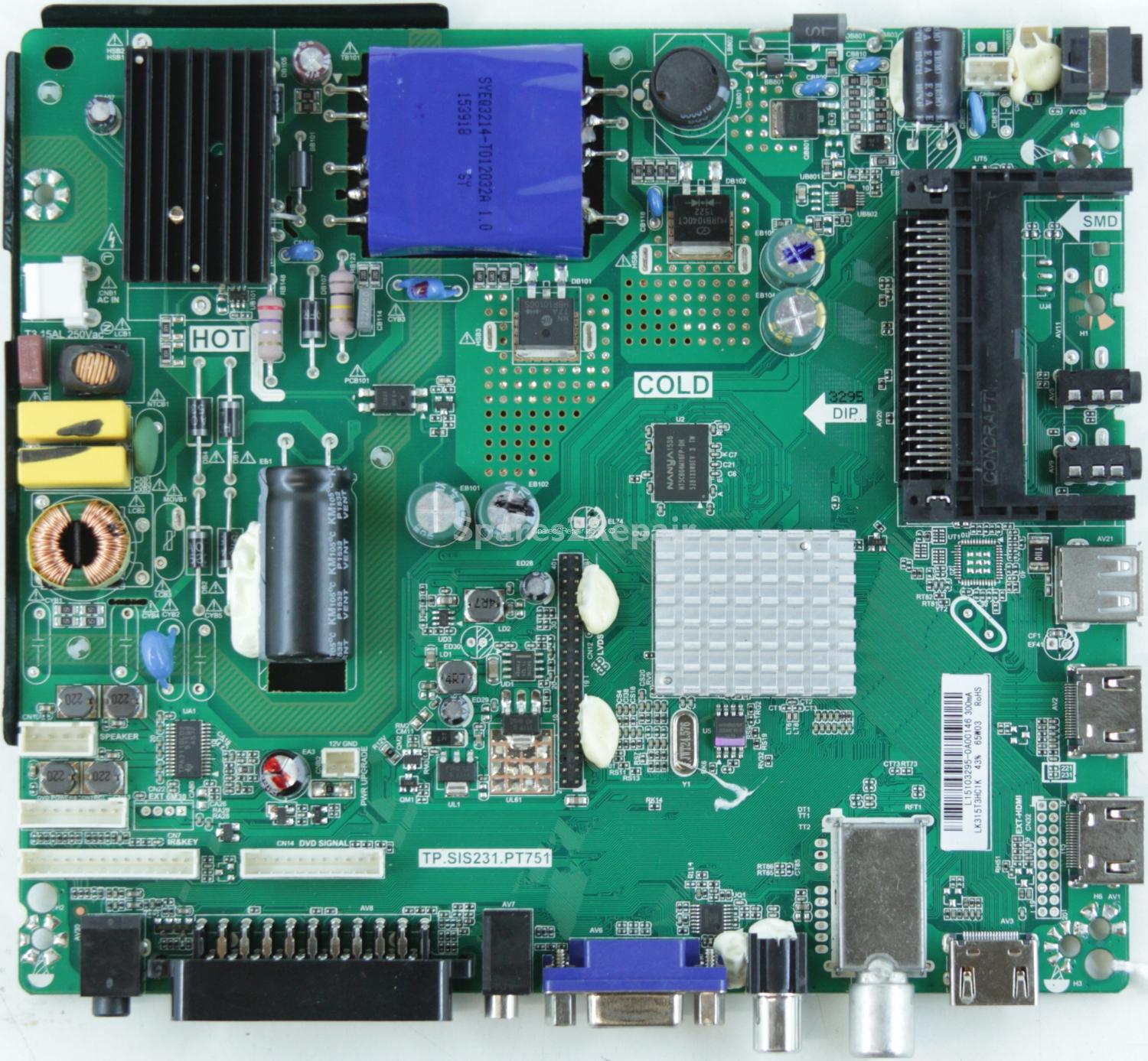 Seiki SE32HY02UK - Main AV - TP.SIS231.PT751 - LK315T3HC1K - L15103295 - 475f1302 - SY15376